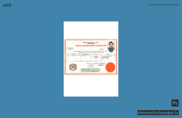 Beispielansicht eines Registrierungszertifikats aus Tamil Nadu, Indien